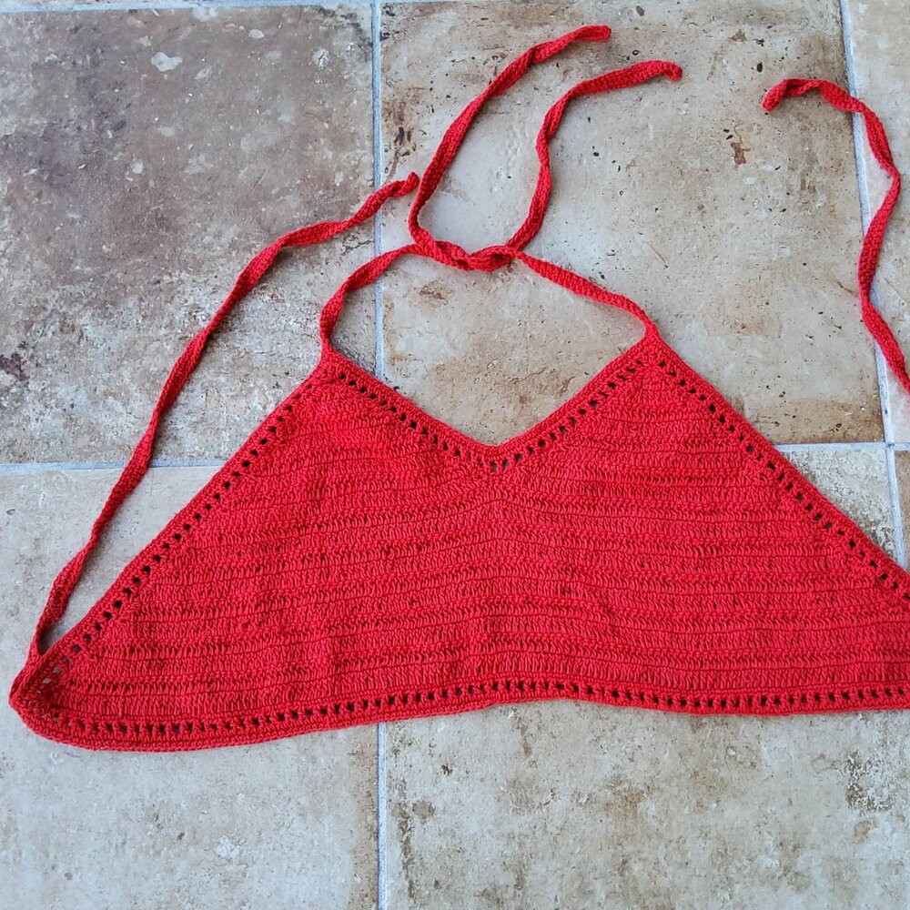 NWOT Blue Planet surf Crochet Halter Top, fits any size